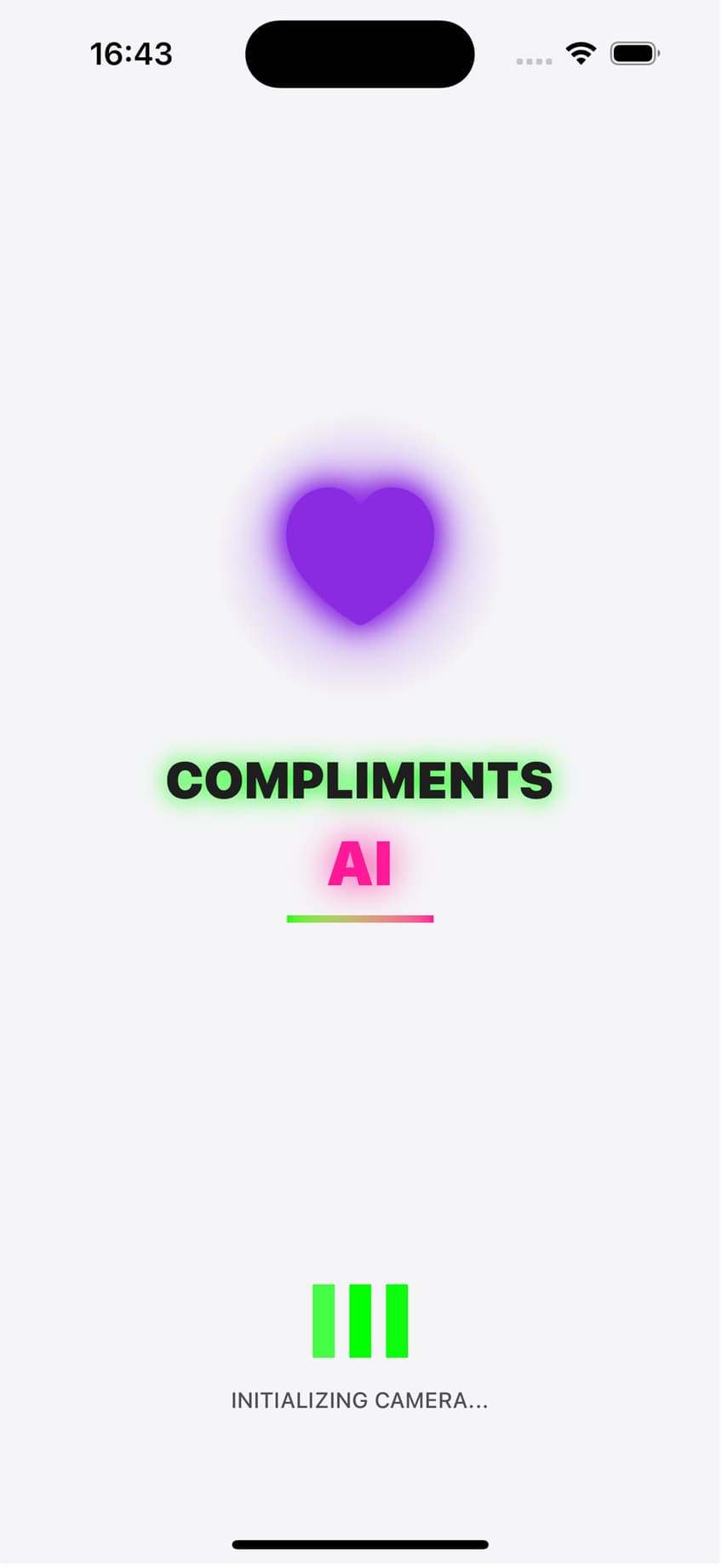 Compliments AI App-Screenshot: KI-Komplimente für mehr Selbstliebe